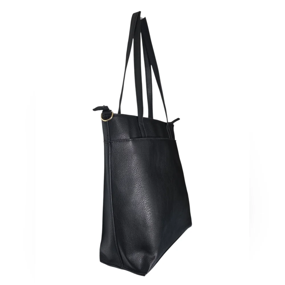 Seven Days Marbled Vegan Leather Tote Bag w/ Leopard Print Interior